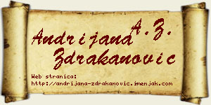 Andrijana Ždrakanović vizit kartica